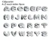 More Options DIY accessory Bead Caps 130pcs 8mm English Alphabet Slide Letters Charms Rhinestone Fit Pet collar Wristband keychain7478370