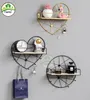 Dekorative Teller Eisenhandwerk kreative Aufbewahrung Display Regal Wand Hanging Rack Wohnzimmer Dekor Rahmen Büro Haus Schwarz Gold