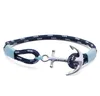 Tom Hope Bracelet 4 Size handgemaakte ijsblauw draadtouwketens roestvrij staal ankerpand met doos en TH42008180