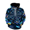 Hoodies masculinos Creative 3D Block Cube Capuz impresso unissex Abstract Colorful Illusion Graphic for Men Sweetshirts Tops Roupas