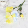 Fleurs décoratives Simulate Iris Branche élégante artificielle avec feuilles vertes pour le mariage à l'intérieur