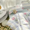 Set di biancheria da letto set floreale primavera romantico Coperchio piumino a doppia dimensione e federa per ragazze tessili