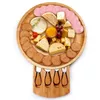 Assiettes Couteau tiroir caché Assiette de bambou naturel Ensembles fruits fruits dim sum plateau extérieur portable de cuisine portable