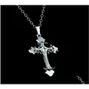 Pendant Necklaces Brand New Christian Plating Drops Cross Necklace Short Section Wfn020 With Chain Mix Order 20 Pieces Epacket Drop De Dhdvn