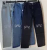 Jeans Womens Designer byxa ben Öppna gaffel tät capris denim byxor vit rosa förtjockas varm bantning jean byxor märke kvinnor kläder broderi tryck zdeu