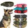 Colarinho de cachorro colar tático militar com alça de controle nylon ajustável para cães grandes médios alemão Shepard Walking Training T9i002614