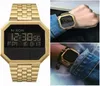 NEUES GOLENEW GOLD Silver Cassio Digital Watch Square wasserdichte Männer Sport Uhr Watch Women LED Paar Watch3072109