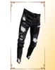 3 style Mężczyzny Elastyczne Szczędź szczupłe dżinsy haftowe dżinsy Drustowane otwór Slim Fit Denim zarysowany wysokiej jakości dżins 25517824