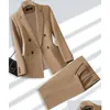 Damen zweiteilige Hosen Trailsuit Fashion Ladies Pant Anzug formelle Büroarbeitsarbeit mit Blazer und Hose Set mit Drop Deli Dhnda