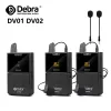 Mikrofony Debra DV01 DV02 UHF bezprzewodowy mikrofon Lavalier z Audio Monitor 50m Zakres dla telefonów DSLR Canes na żywo wywiad na żywo