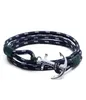 4 size Mediterranean navy stainless steel anchor bracelet Southern 3 green rope tom hope bangle bracelet with box TH107044197