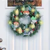 Dekorativa blommor 67JE Realistiska upplysta julgrankransdekoration för inomhus- och utomhusanvändningsutrymme Public Area Door Hanger