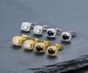 Pendientes de tachuelas para hombres joyas de alta calidad de oro redondo silvero plateado de diamantes negros de diamante2935248