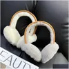 Ear Muff vinter äkta får Shearling muffs flickor skidåkare för söt båge varmare utomhus fluffig mjuk 230215 droppleverans dhnmm