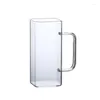 Wine Glasses High Temperature Resistant Square Glass Household Transparent With Handle Juice Coffee Cup Can Be Heated Breakfast