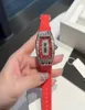 Fashion Quartz Women039s Watch Sports 316 Rostfritt stål Case Personlighet Vinfat Silikon Rem Diamond Red High Quality 7467783