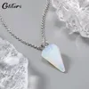 Colliers pendants Geiteri mode simple hexagone cristal agate pour les femmes filles en pierre de pierre naturelle