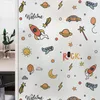 Adesivos de janela Jelnln Cartoon Flor Plant Pattern Padrão de floresta Eletrostático Glass Santi-Glare Shading Oppa Athroom Banheiro Filme de Privacidade