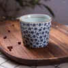 Filiżanki spodki ceramiczne japońskie herbatę kubek wodociągowy restauracja domowa czajniczka duża cpacity kreatywna niebiesko -biała ceramika filiżanka