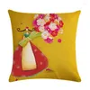 Pillow Dancing Woman Cover Portrait Case Color Cloth 45X45cm Thin Linen Cotton Bedroom Sofa DecorationZY181