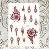 Henna Tattoo Sticker for Children Waterproof Temporary Tattoos Small Size Mehndi Fake Hand Girl Body Art Brown 240408