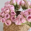 装飾的な花花嫁のブーケのための人工シルクバラ