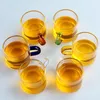 Wine Glasses 120ml X 6PCS Small Thick Heat-resistant Transparent Glass Water Teacup With Handle Tea Set