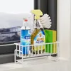 Küche Aufbewahrung Edelstahl Rack Waschbecken Abflussschwamm Organizer Hängende Seife Abflussbehörde Zubehör Zubehör