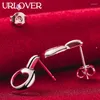 Boucles d'oreilles étalon urlover 925 Boucle d'oreille en argent sterling pour femme creux creux dame fashion fête d'anniversaire de mariage