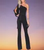 Fête Sexy Rompers Womens Jumpsuit Long Sleeve Split One épaule Sautpuise Elegant Evenant Wear Black Forme Associts Sashes1648512