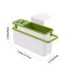 キッチンストレージグリーンスポンジホルダークリエイティブプラスチックのセルフドレインシンクの調理器具排水ラック