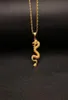 18k Gold Plated Gold Dragon Pendant Halsband Mens Charm med 24 -tums kubansk länkkedja Hip Hop Jewelry6711727