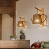 Vägglampa arturesthome bambu sconce japanska retro funktionslampor och lyktor hem dekorationer rum dekor tak