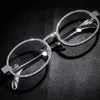 WholeFull Gemstone Metal Frame Glasses Gold Silver Bling Glasses for Men Women Bling Rapper Jewelry4878879