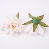 Flores decorativas 7cm seda artificial dahlia cabeza de floración