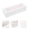 Ta ut containrar 10st Macaron PVC -lådor med Clear Window Paper Packaging Box Cookie för hemdessertbutik (White Small)