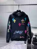 Tops Man Casual Hoodies Luxurys Clothing Chromms All Over Leather Print Autumn Hooded Sweatshirt Hoodie With Original Label LQT9