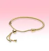 Bracelet à chaîne plaquée à or jaune Bracelet Chaîne de chaîne à main Taille réglable pour 925 Bracelets en charme en argent avec Box9953919 d'origine