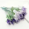 Fiori decorativi 10 teste Provenza Lavender Plastica Plastica artificiale Purple Bouquet Flower White per casa Decorazione romantica del matrimonio