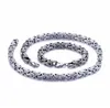 5mm6mm8mm bred silver rostfritt stål King Byzantine Chain Necklace Armband Mens smycken handgjoren9567493