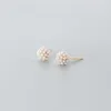 Studörhängen MloveAcc 925 Sterling Silver Pearls Ball For Women Simple Lady Exquisite Small Earring