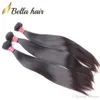 Brazylijskie wiązki włosów tkają kręcone faliste proste fala ciała luźna głęboka 3pc Virgin Remy Human Hair Extensons Podwójna mocna wątek Bellahair 30 cali