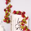 Kwiaty dekoracyjne 1PCS sztuczny winorośl jesienna róża DIY WEDLID WEDLIKU FAKE FLUSE WALLE WAKING Garland Rośliny