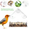 Autres alimentations d'oiseaux d'oiseaux avec une tasse d'aspiration, suspendue en acrylique transparent cage d'alimentation pour la maison pour fenêtre de vitre