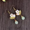 Dangle Earrings 1 Pair Fashion Women's Retro Ear Hooks Jewelry Hanfu Cheongsam Ancient Costume Accessories Jewellery Girl Gift