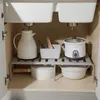 Küchenspeicher Erweiterbares Schrankregal Einstellbare Arbeitsplatte Organizer Rack für Schüssel Kochgeschirr -Food -Tassen Tassen T21C