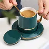 Mokken Elegante Noordse stijl Keramische beker Home Afternoon Tea-koffieboerder met lepel driedelige set Gift Mok deksel