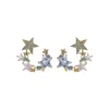 Studörhängen Xuye Summer Fashion Sweet Statement Zirconia Stars S925 Silver Needle Elegant Temperament Luxury Jewelry