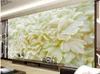 Papéis de parede 3D papel de parede personalizado jade peony flor mural mural clássico para paredes banheiro