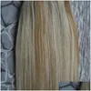 Haarscheuchen Malaysian Jungfrau gerade 27/613 Blonde Weave Bündel 100g 1pcs menschliche Erweiterungen Doppelschussabfall -Lieferung DHOPT DHOPT